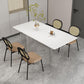 Modern White Dining Set Rectangle 1/2/4/5/7 Stone and Acrylic Pieces Dinette Set Clearhalo 'Dining Room Sets' 'Dining Tables & Seating' 'dining_room_set' 'furn' 'furn_dining_room_set' 'Furniture' 'Kitchen & Dining Furniture' 5677776