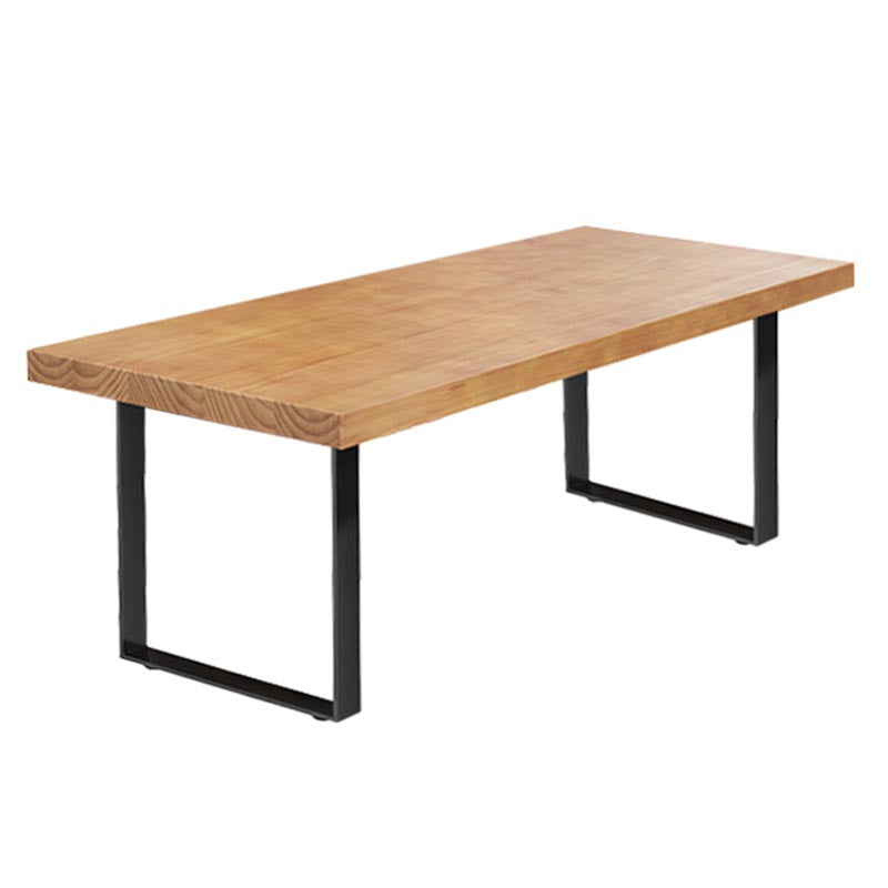 Modern 1/5/7 Pieces Dining Set Rectangle Pine Wood Dining Table for Dining Room Kitchen Brown 79"L x 31"W Clearhalo 'Dining Room Sets' 'Dining Tables & Seating' 'dining_room_set' 'furn' 'furn_dining_room_set' 'Furniture' 'Kitchen & Dining Furniture' 5677796