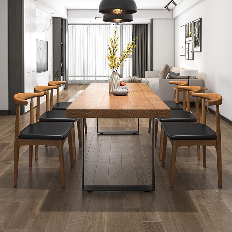 Modern 1/5/7 Pieces Dining Set Rectangle Pine Wood Dining Table for Dining Room Kitchen Clearhalo 'Dining Room Sets' 'Dining Tables & Seating' 'dining_room_set' 'furn' 'furn_dining_room_set' 'Furniture' 'Kitchen & Dining Furniture' 5677803