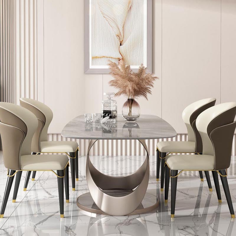 Ensemble de restauration Nordic Fritted Stone Top Rectangulaire 1/4/5/6/7 PIÈCES PIÈCES Table de table de salle à manger