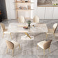 Glam Dining Table Set 1/2/5/7 Pcs Rectangle Dining Table with Upholstered Chairs Clearhalo 'Dining Room Sets' 'Dining Tables & Seating' 'dining_room_set' 'furn' 'furn_dining_room_set' 'Furniture' 'Kitchen & Dining Furniture' 5677840