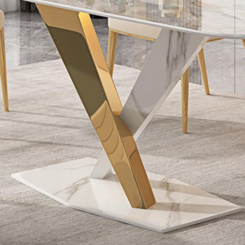 Glam Dining Table Set 1/2/5/7 Pcs Rectangle Dining Table with Upholstered Chairs Clearhalo 'Dining Room Sets' 'Dining Tables & Seating' 'dining_room_set' 'furn' 'furn_dining_room_set' 'Furniture' 'Kitchen & Dining Furniture' 5677846