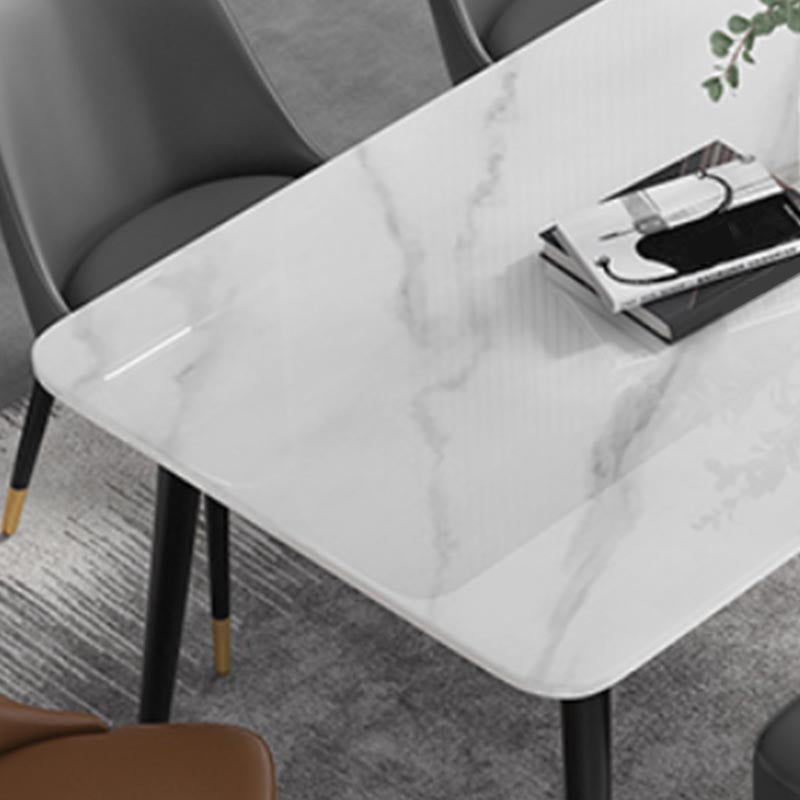 Modern Rectangle 1/2/5/7 Pieces Dining Set Stone Top Legs Indoor Dinette Set Clearhalo 'Dining Room Sets' 'Dining Tables & Seating' 'dining_room_set' 'furn' 'furn_dining_room_set' 'Furniture' 'Kitchen & Dining Furniture' 5677887