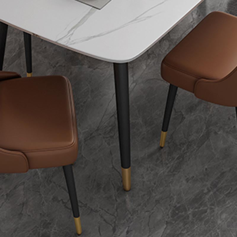 Modern Rectangle 1/2/5/7 Pieces Dining Set Stone Top Legs Indoor Dinette Set Clearhalo 'Dining Room Sets' 'Dining Tables & Seating' 'dining_room_set' 'furn' 'furn_dining_room_set' 'Furniture' 'Kitchen & Dining Furniture' 5677891