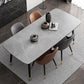Modern Rectangle 1/2/5/7 Pieces Dining Set Stone Top Legs Indoor Dinette Set Clearhalo 'Dining Room Sets' 'Dining Tables & Seating' 'dining_room_set' 'furn' 'furn_dining_room_set' 'Furniture' 'Kitchen & Dining Furniture' 5677894