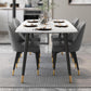 Modern Rectangle 1/2/5/7 Pieces Dining Set Stone Top Legs Indoor Dinette Set Clearhalo 'Dining Room Sets' 'Dining Tables & Seating' 'dining_room_set' 'furn' 'furn_dining_room_set' 'Furniture' 'Kitchen & Dining Furniture' 5677896
