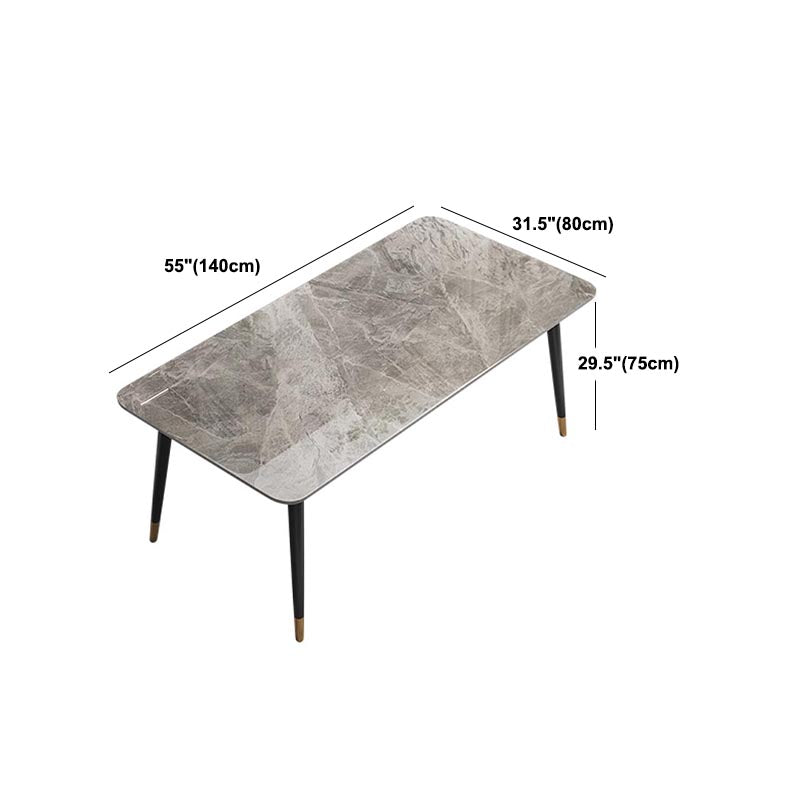 Modern Rectangle 1/2/5/7 Pieces Dining Set Stone Top Legs Indoor Dinette Set Clearhalo 'Dining Room Sets' 'Dining Tables & Seating' 'dining_room_set' 'furn' 'furn_dining_room_set' 'Furniture' 'Kitchen & Dining Furniture' 5677899