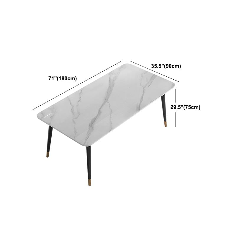 Modern Rectangle 1/2/5/7 Pieces Dining Set Stone Top Legs Indoor Dinette Set Clearhalo 'Dining Room Sets' 'Dining Tables & Seating' 'dining_room_set' 'furn' 'furn_dining_room_set' 'Furniture' 'Kitchen & Dining Furniture' 5677906