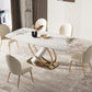 Glam Dining Furniture Set 1/4/5/6/7 Pcs Sintered Stone Dining Table and Chairs