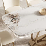 Juego de muebles de comedor glamour 1/4/5/6/7 PCS Mesa y sillas de comedor de piedra sinterizada