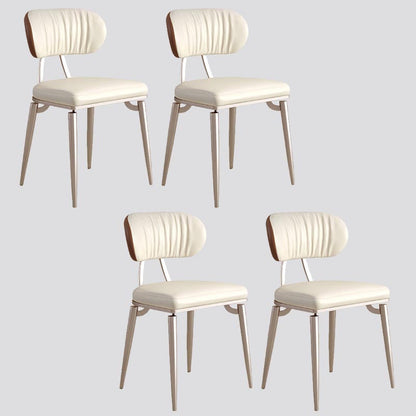 Nordic Sintered Stone Top Dining Set Rectangular 1/4/5/7/9 Pieces Dining Area Table Set 4 White Chairs Clearhalo 'Dining Room Sets' 'Dining Tables & Seating' 'dining_room_set' 'furn' 'furn_dining_room_set' 'Furniture' 'Kitchen & Dining Furniture' 5677937