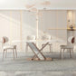 Nordic Sintered Stone Top Dining Set Rectangular 1/4/5/7/9 Pieces Dining Area Table Set 5 Pieces: Table, 4 Chairs Clearhalo 'Dining Room Sets' 'Dining Tables & Seating' 'dining_room_set' 'furn' 'furn_dining_room_set' 'Furniture' 'Kitchen & Dining Furniture' 5677939