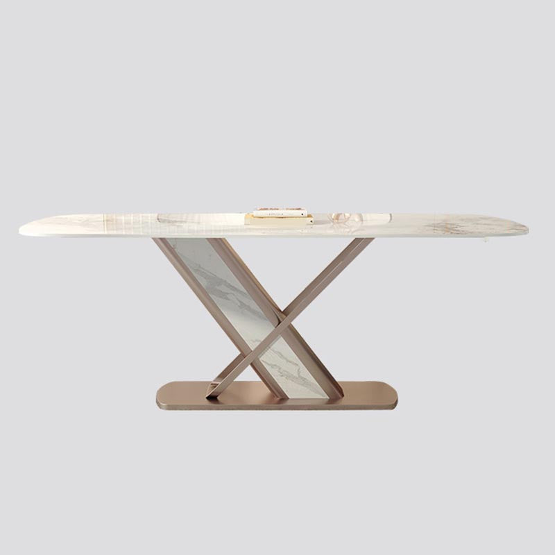 Nordic Sintered Stone Top Dining Set Rectangular 1/4/5/7/9 Pieces Dining Area Table Set Clearhalo 'Dining Room Sets' 'Dining Tables & Seating' 'dining_room_set' 'furn' 'furn_dining_room_set' 'Furniture' 'Kitchen & Dining Furniture' 5677942