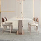 Nordic Sintered Stone Top Dining Set Rectangular 1/4/5/7/9 Pieces Dining Area Table Set Clearhalo 'Dining Room Sets' 'Dining Tables & Seating' 'dining_room_set' 'furn' 'furn_dining_room_set' 'Furniture' 'Kitchen & Dining Furniture' 5677948