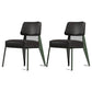 Industrial Style 24.4" Wide Faux Leather Fixed Back Armless Chair Green-Black 2 Piece Set Clearhalo 'Accent Chairs' 'accent_chairs' 'Chairs & Seating' 'furn' 'furn_accent_chairs' 'Furniture' 'Living Room Furniture' 5677985