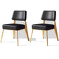 Industrial Style 24.4" Wide Faux Leather Fixed Back Armless Chair Gold-Black 2 Piece Set Clearhalo 'Accent Chairs' 'accent_chairs' 'Chairs & Seating' 'furn' 'furn_accent_chairs' 'Furniture' 'Living Room Furniture' 5677994