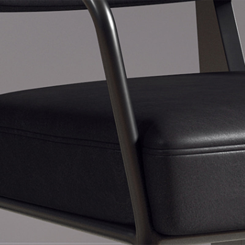 Industrial Style 24.4" Wide Faux Leather Fixed Back Armless Chair Clearhalo 'Accent Chairs' 'accent_chairs' 'Chairs & Seating' 'furn' 'furn_accent_chairs' 'Furniture' 'Living Room Furniture' 5677998