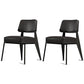 Industrial Style 24.4" Wide Faux Leather Fixed Back Armless Chair Black 2 Piece Set Clearhalo 'Accent Chairs' 'accent_chairs' 'Chairs & Seating' 'furn' 'furn_accent_chairs' 'Furniture' 'Living Room Furniture' 5678000
