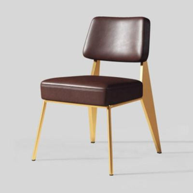 Industrial Style 24.4" Wide Faux Leather Fixed Back Armless Chair Gold-Brown 1 Piece Clearhalo 'Accent Chairs' 'accent_chairs' 'Chairs & Seating' 'furn' 'furn_accent_chairs' 'Furniture' 'Living Room Furniture' 5678009