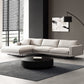 Square Arm Linen Sofa with Chaise Contemporary 4-Steater Loose Back Sofa in White Clearhalo 'furn' 'furn_sectionals' 'Furniture' 'Living Room Furniture' 'Sectionals' 5678013
