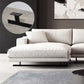 Square Arm Linen Sofa with Chaise Contemporary 4-Steater Loose Back Sofa in White Clearhalo 'furn' 'furn_sectionals' 'Furniture' 'Living Room Furniture' 'Sectionals' 5678016