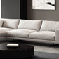Square Arm Linen Sofa with Chaise Contemporary 4-Steater Loose Back Sofa in White Clearhalo 'furn' 'furn_sectionals' 'Furniture' 'Living Room Furniture' 'Sectionals' 5678018