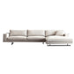 Square Arm Linen Sofa with Chaise Contemporary 4-Steater Loose Back Sofa in White Right Clearhalo 'furn' 'furn_sectionals' 'Furniture' 'Living Room Furniture' 'Sectionals' 5678020