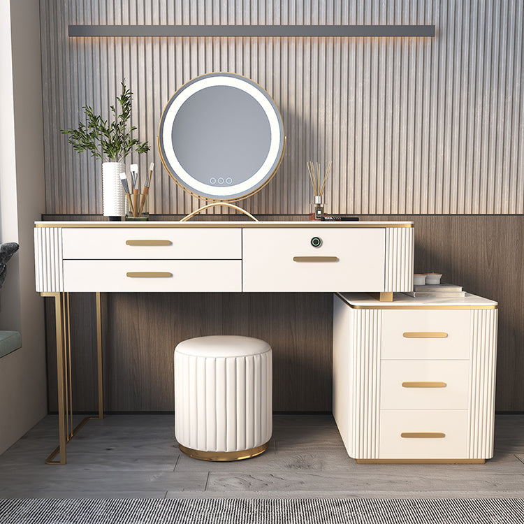 Glam Wood Make-up Vanity Slate Top Vanity Cashing with Duwink