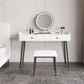 Modern White Stone Vanity Makeup Dressing Table Stool Set - 31.5"/39.37"/47.24" W