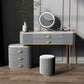 3/5-Drawers Vanity Luxurious Stone Top Vanity Table and Stool Set in Grey