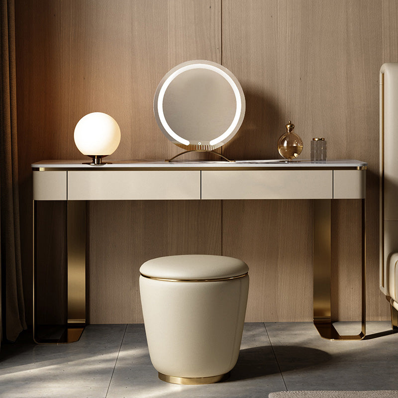 2 Schubladen 29,52 "Hochwaschtisch mit Stuhlstein -Top -Schminktisch