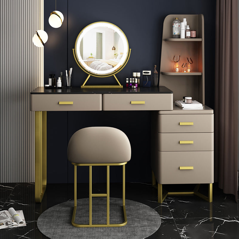 Glam -stenen make -uptafel met 5 ladjes - 51.18 "H