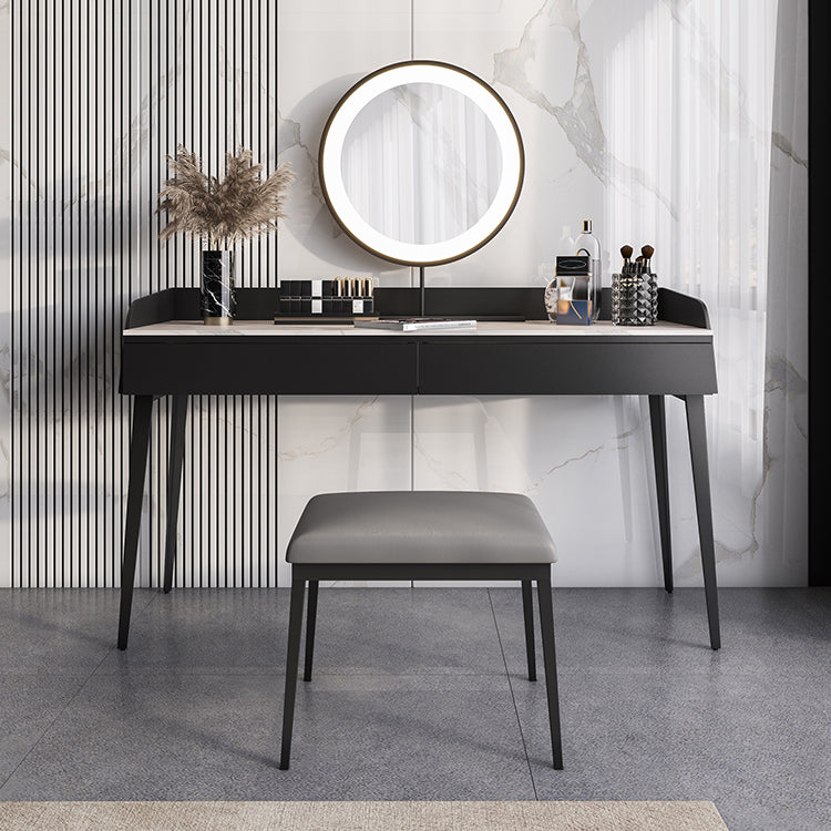 2-Drawer Make-up Vanity Contemporary Makeup Vanity Desk Table Clearhalo 'Bedroom Furniture' 'furn' 'furn_makeup_vanities' 'Furniture' 'Makeup Vanities' 'makeup_vanities' 5680514