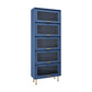 Glam Glam Glass Buffet Stand MDF Buffet Server Cabinet con archiviazione in blu
