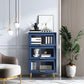 Glam Glam Glass Buffet Stand MDF Buffet Server Cabinet con archiviazione in blu