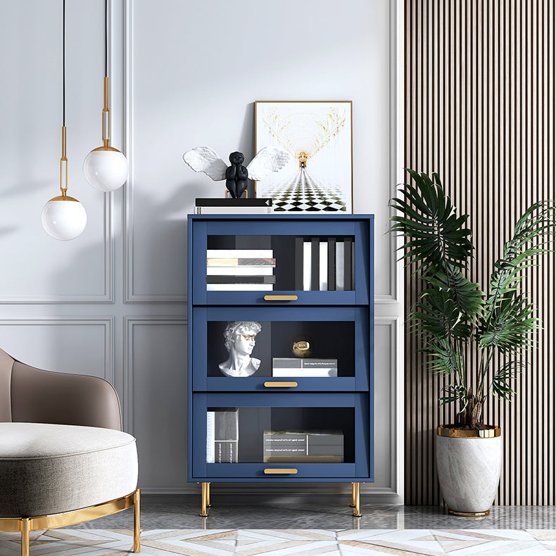 Glam Glam Glass Buffet Stand MDF Buffet Server Cabinet con archiviazione in blu