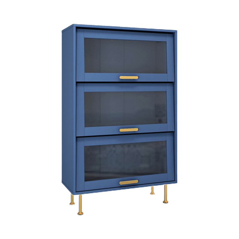 Glam Glam Glass Buffet Stand MDF Buffet Server Cabinet con archiviazione in blu