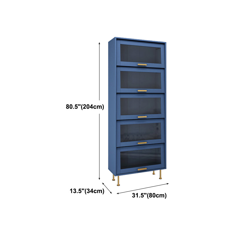 Glam Glam Glass Buffet Stand MDF Buffet Server Cabinet con archiviazione in blu