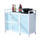 Modern Kitchen White Buffet Sideboard Cabinets Metal Glass Doors Buffet Stand 39"L x 17"W x 31"H Clearhalo 'buffet_sideboard' 'Buffets & Sideboards' 'furn' 'furn_buffet_sideboard' 'Furniture' 'Kitchen & Dining Furniture' 5680997