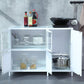 Modern Kitchen White Buffet Sideboard Cabinets Metal Glass Doors Buffet Stand Clearhalo 'buffet_sideboard' 'Buffets & Sideboards' 'furn' 'furn_buffet_sideboard' 'Furniture' 'Kitchen & Dining Furniture' 5681008