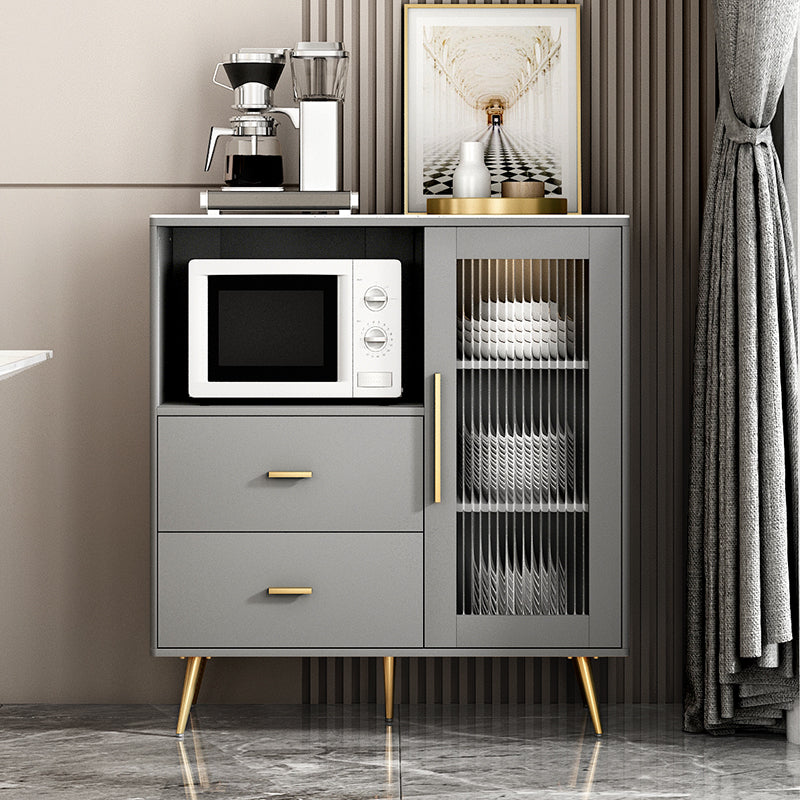 2-ladel gemanipuleerde houten bijbord glamour gestreepte glazen deuren cruerenza met stenen aanrecht