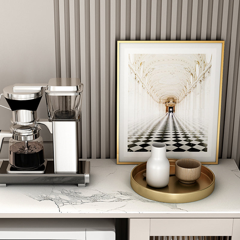 2-ladel gemanipuleerde houten bijbord glamour gestreepte glazen deuren cruerenza met stenen aanrecht