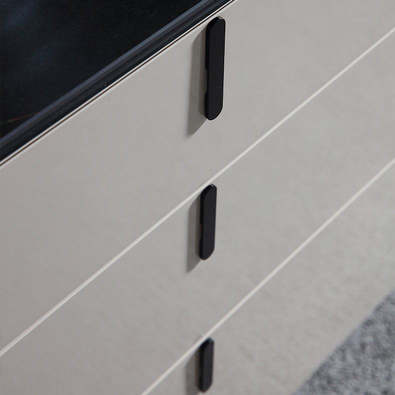 Sideboard in legno moderno ingegnerizzato a buffet a 6 cassetti con pietra per soggiorno