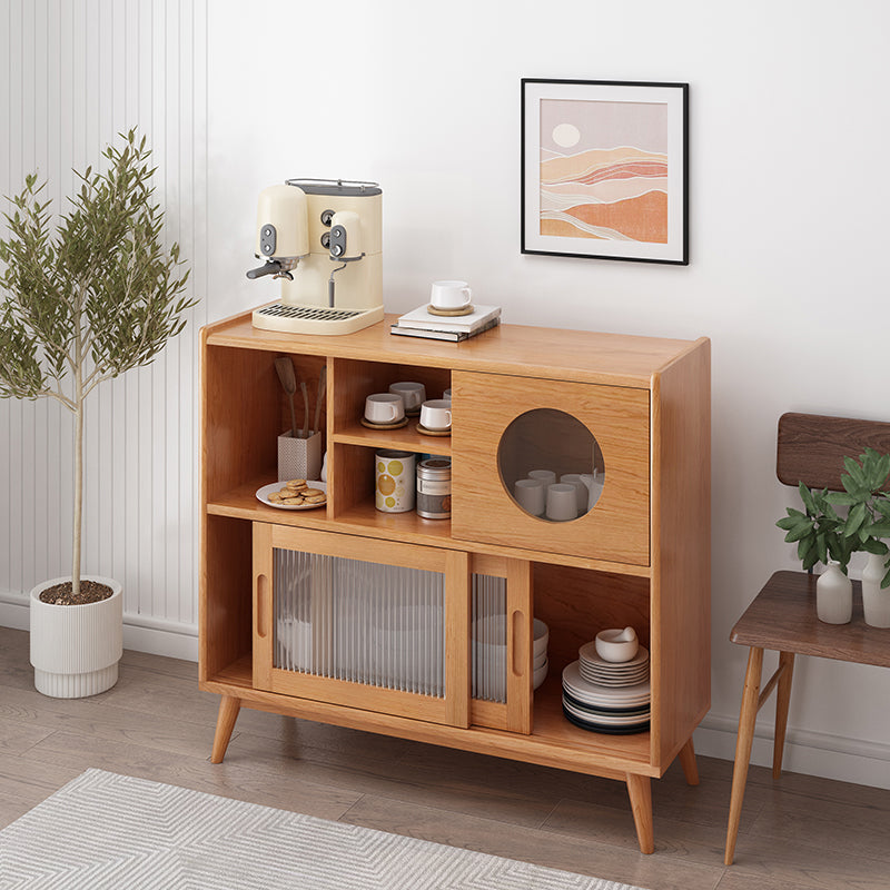 Server a buffet in legno massiccio di pino 45,5 "l moderni porte scorrevoli della sala da pranzo