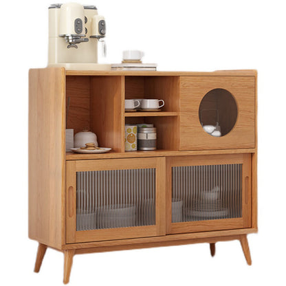 Server a buffet in legno massiccio di pino 45,5 "l moderni porte scorrevoli della sala da pranzo