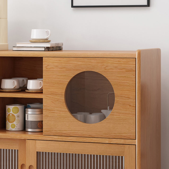 Server a buffet in legno massiccio di pino 45,5 "l moderni porte scorrevoli della sala da pranzo