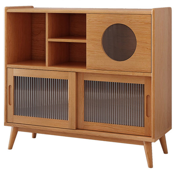 Server a buffet in legno massiccio di pino 45,5 "l moderni porte scorrevoli della sala da pranzo