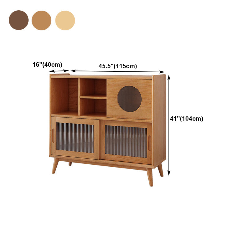 Server a buffet in legno massiccio di pino 45,5 "l moderni porte scorrevoli della sala da pranzo