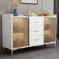 Moderner technischer Holz -Sideboard 35,4 "H Buffet Server mit Glastüren