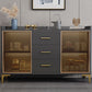 Moderner technischer Holz -Sideboard 35,4 "H Buffet Server mit Glastüren